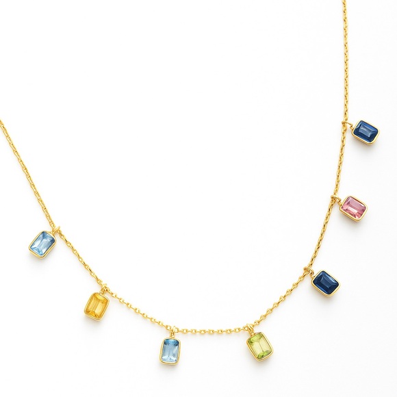 Theodosia Sapphire Fringe Necklace - Picture 3 of 3